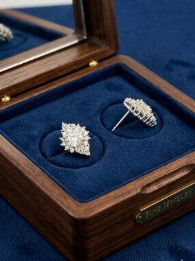 ER38 Gift – 1 Carat Moissanite Earrings S925 | Elegant Sparkle!